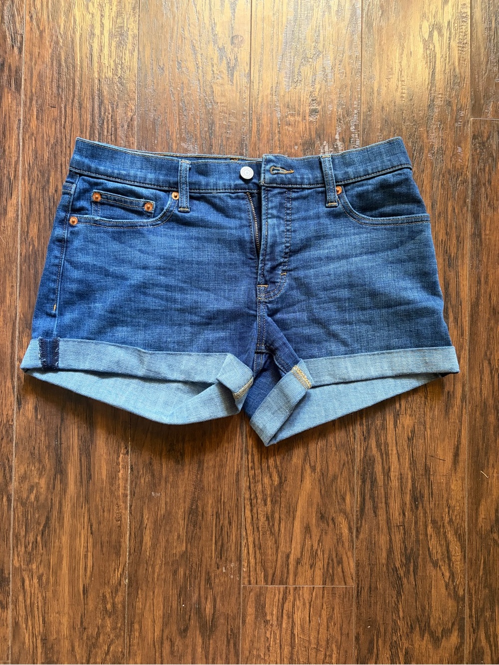 Lucky Brand Dark Blue Rolled Hem Denim Shorts